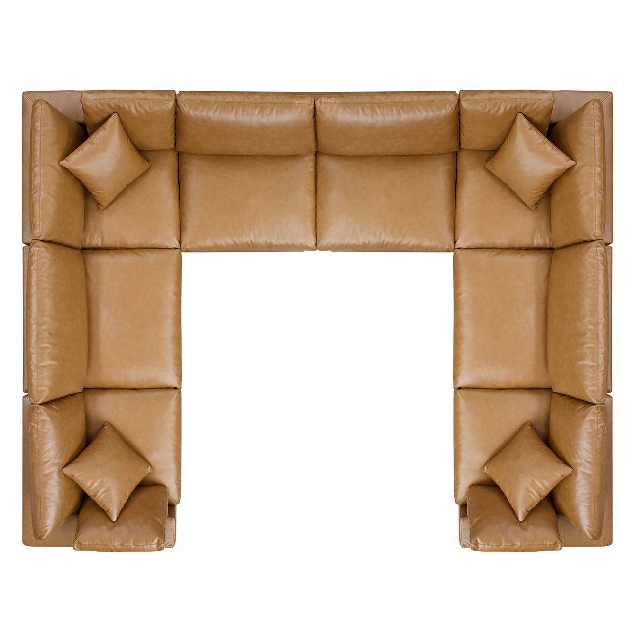 Angelic 8-Piece Cloudblend Eco-Leather Sectional, Tan