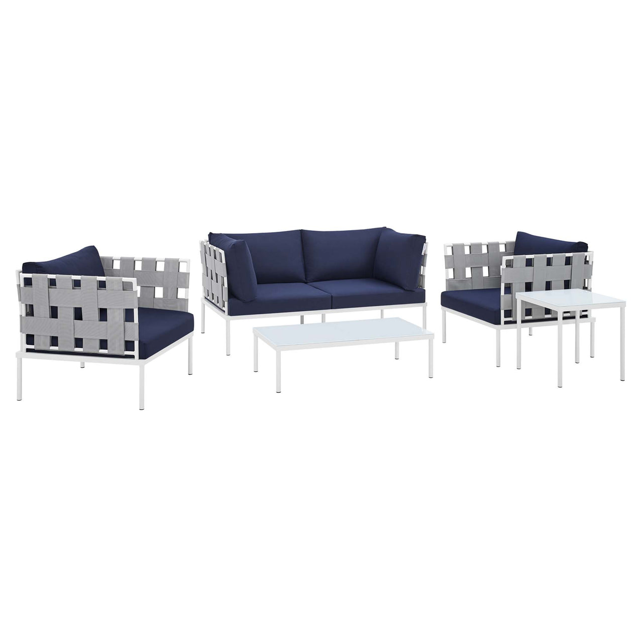 Harmonize 5-Piece Sunbrella® Alfresco Furniture Set, Gray & Navy