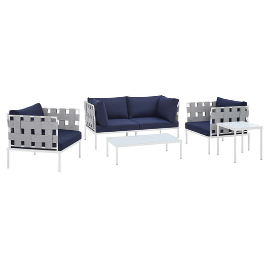 Harmonize 5-Piece Sunbrella® Alfresco Furniture Set, Gray & Navy
