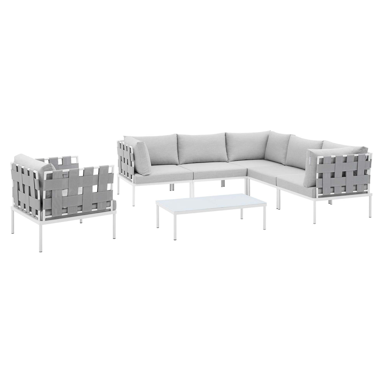 Harmonize 7-Piece Sunbrella® Alfresco Sectional Sofa Set, Gray