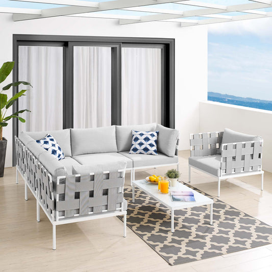 Harmonize 7-Piece Sunbrella® Alfresco Sectional Sofa Set, Gray