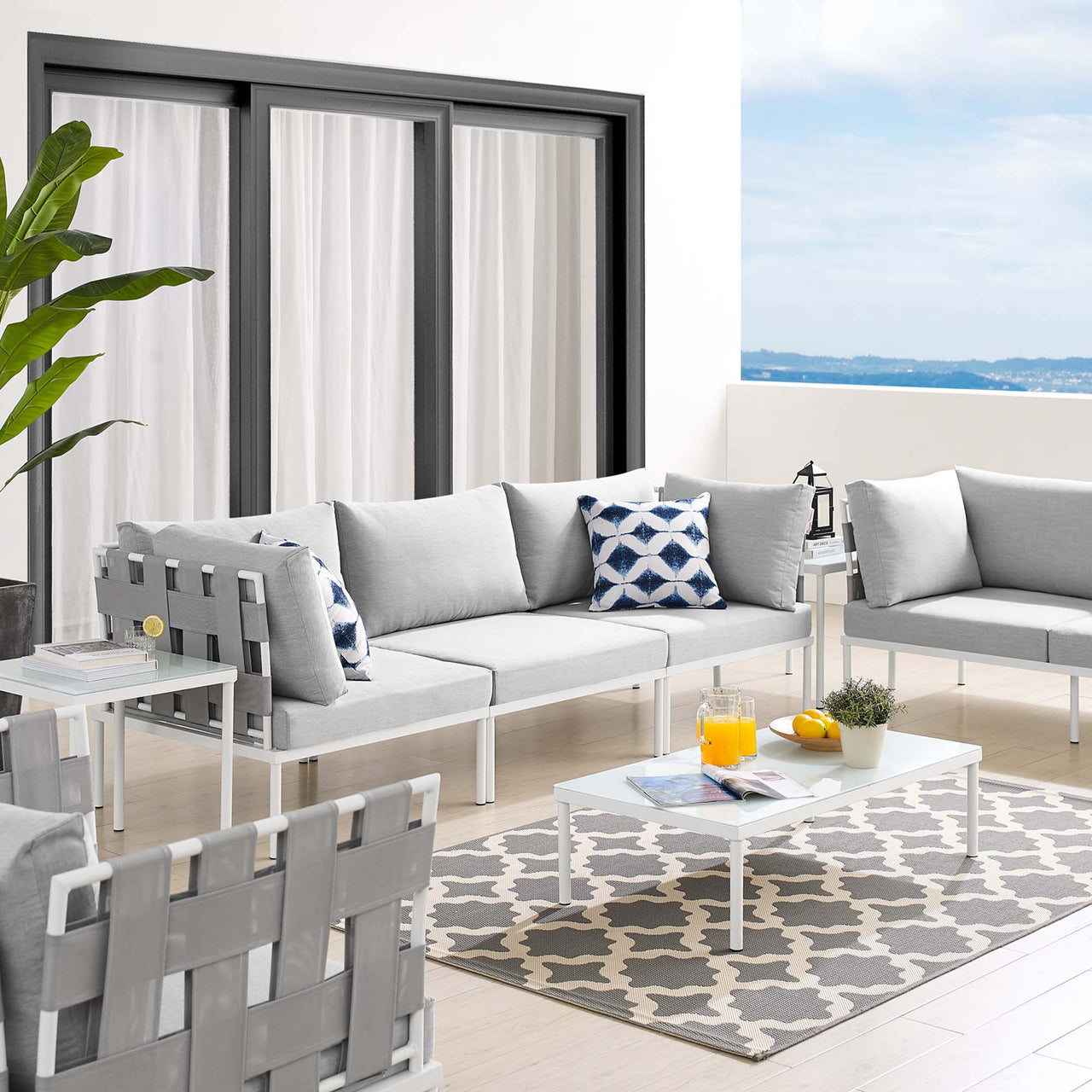 Harmonize 8-Piece Sunbrella® Alfresco Seating Set, Gray