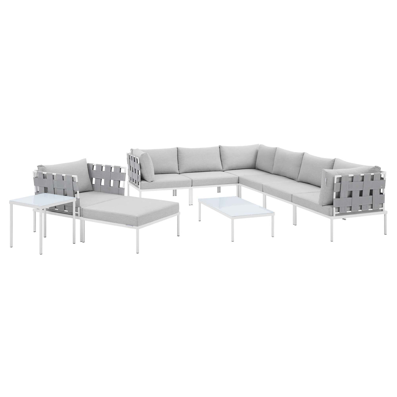 Harmonize 10-Piece Sunbrella® Alfresco Sectional Sofa Set, Gray