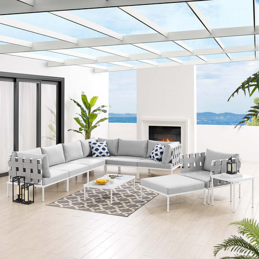 Harmonize 10-Piece Sunbrella® Alfresco Sectional Sofa Set, Gray