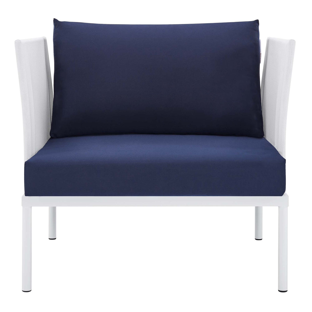 Harmonize Sunbrella® Alfresco Armchair, White & Navy
