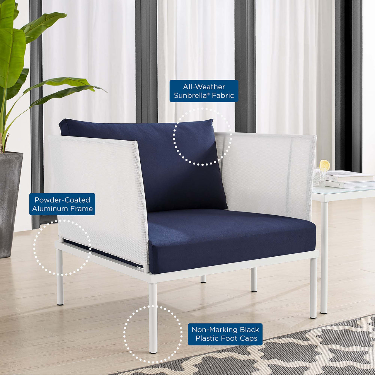 Harmonize Sunbrella® Alfresco Armchair, White & Navy