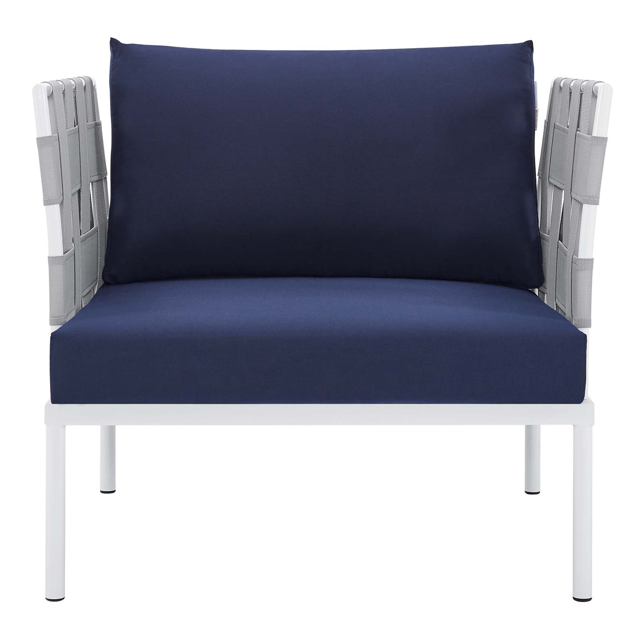 Harmonize Sunbrella® Alfresco Armchair, Gray & Navy