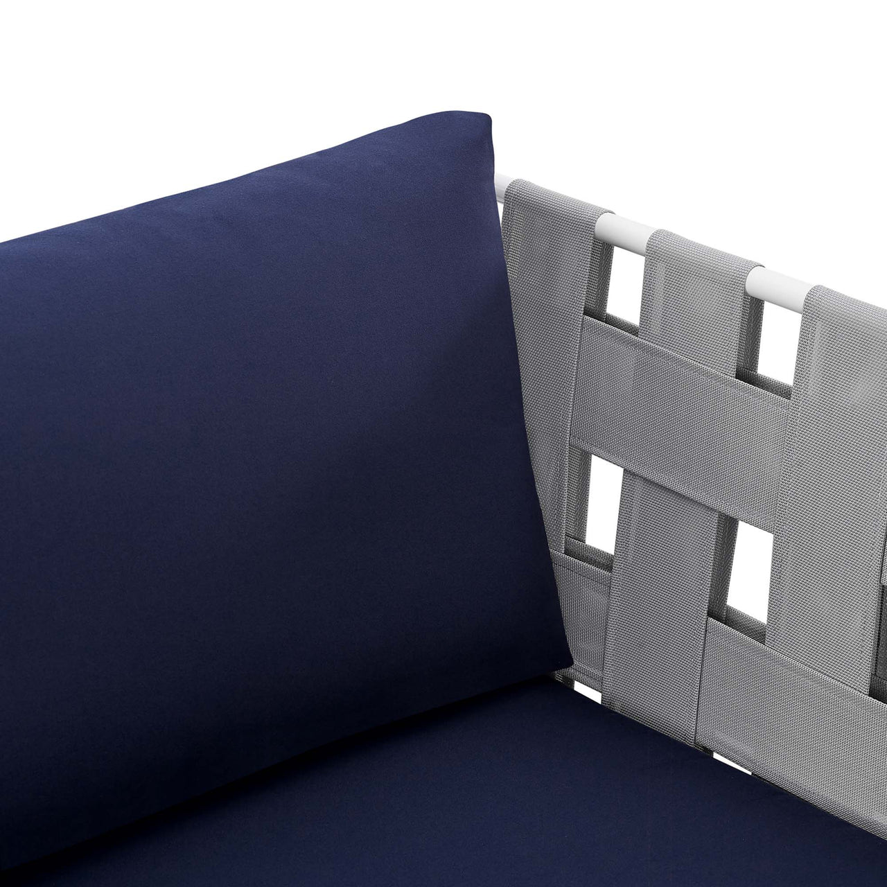 Harmonize Sunbrella® Alfresco Armchair, Gray & Navy