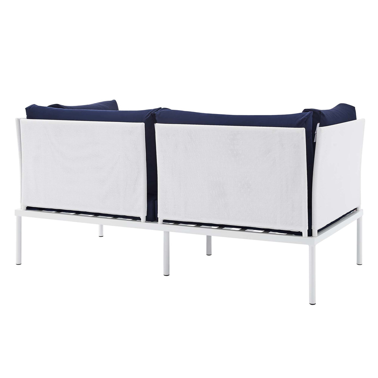 Harmonize Sunbrella® Alfresco Loveseat, White & Navy