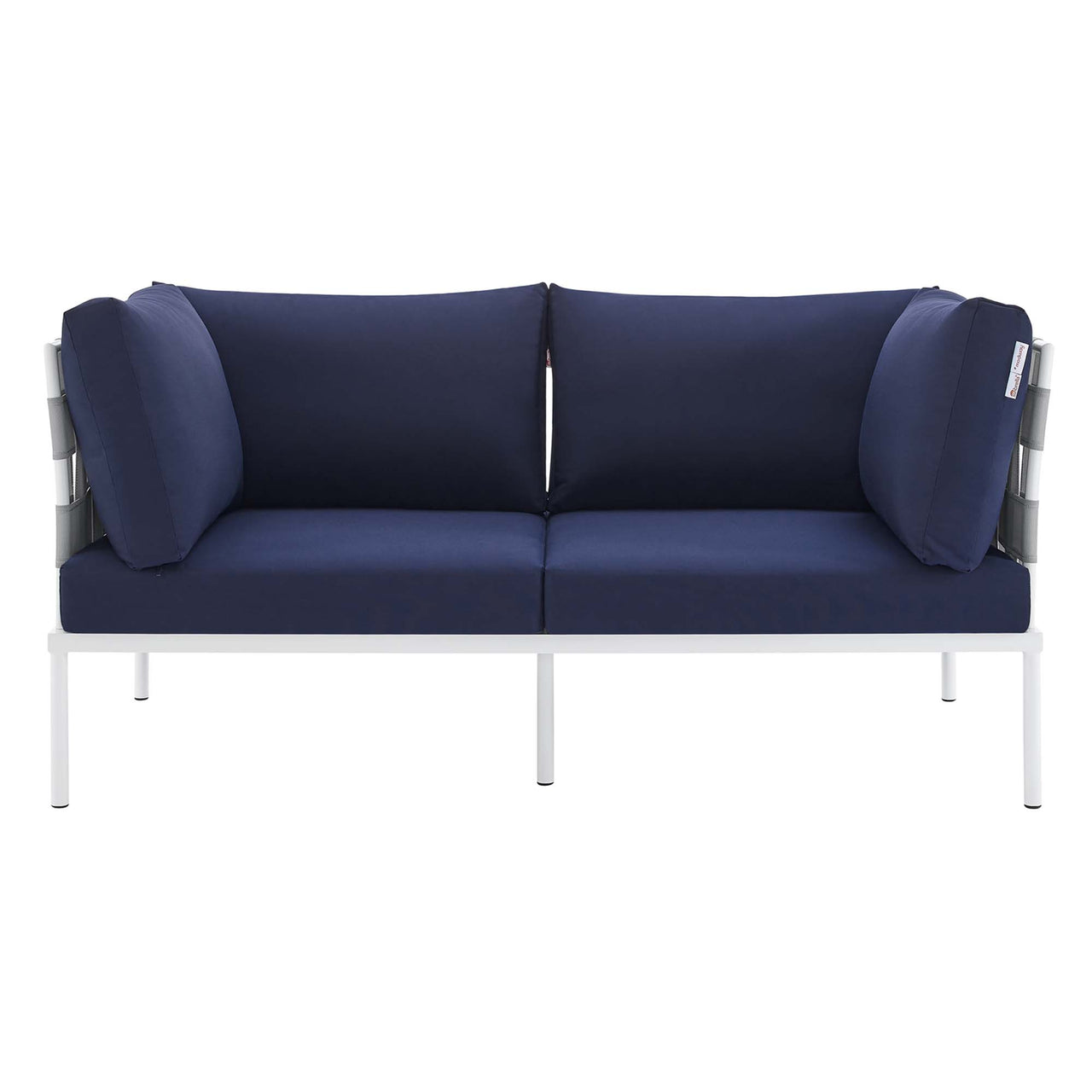 Harmonize Sunbrella® Alfresco Loveseat, Gray & Navy
