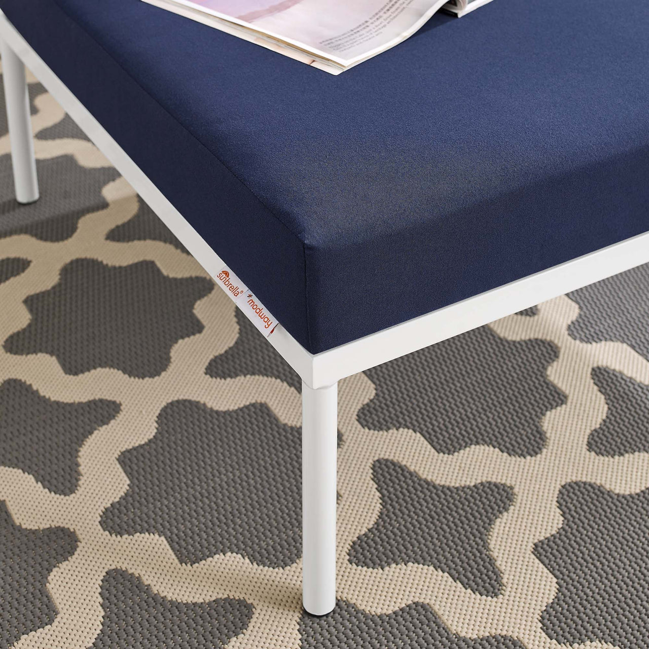 Harmonize Sunbrella® Alfresco Ottoman | Outdoor Modular Sectional Component, Navy