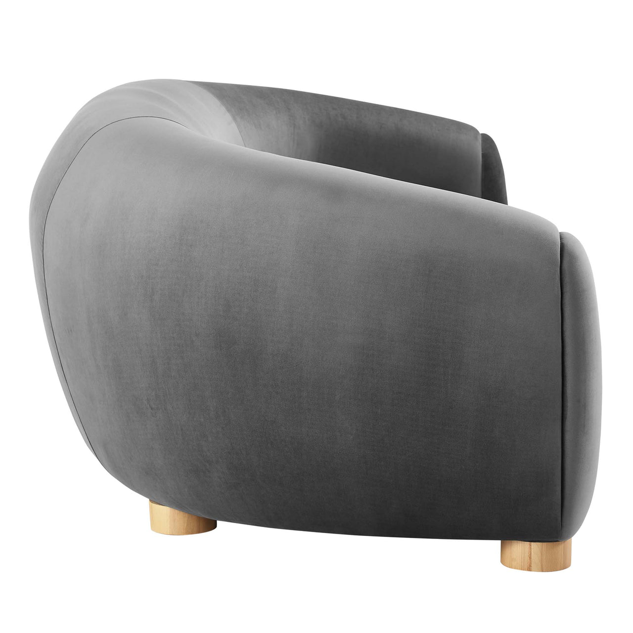 Zephyra Velvet Sofa, Charcoal