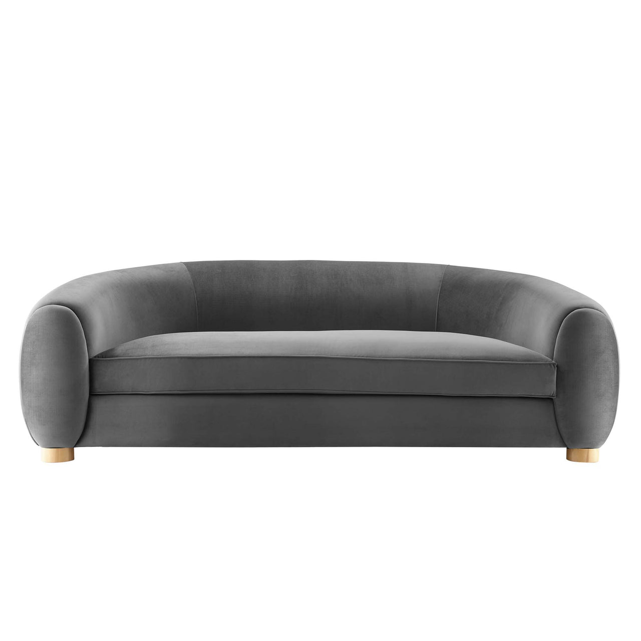 Zephyra Velvet Sofa, Charcoal