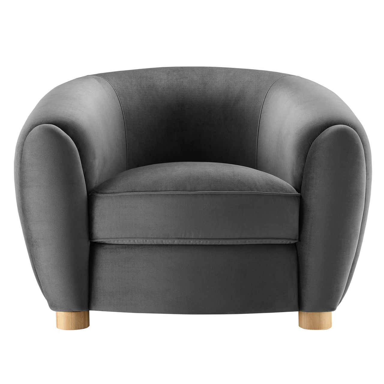 Zephyra Velvet Armchair, Charcoal