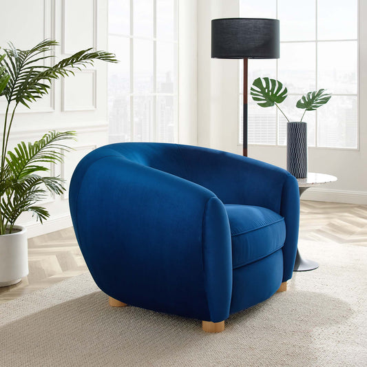 Zephyra Velvet Armchair, Navy