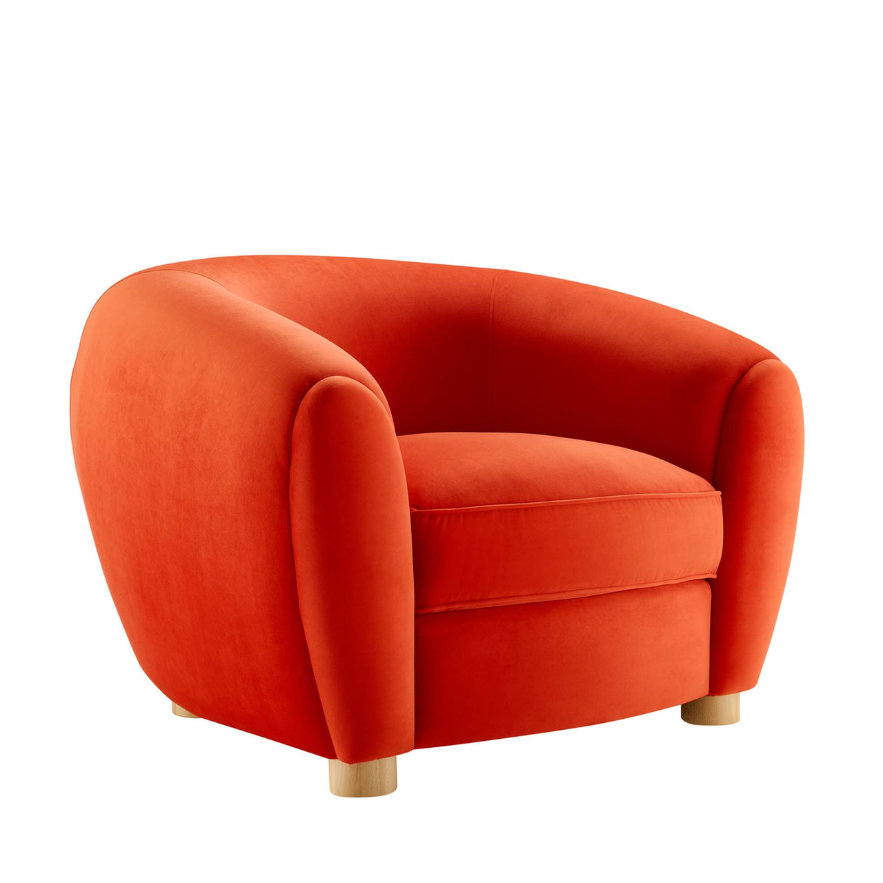 Zephyra Velvet Armchair, Orange