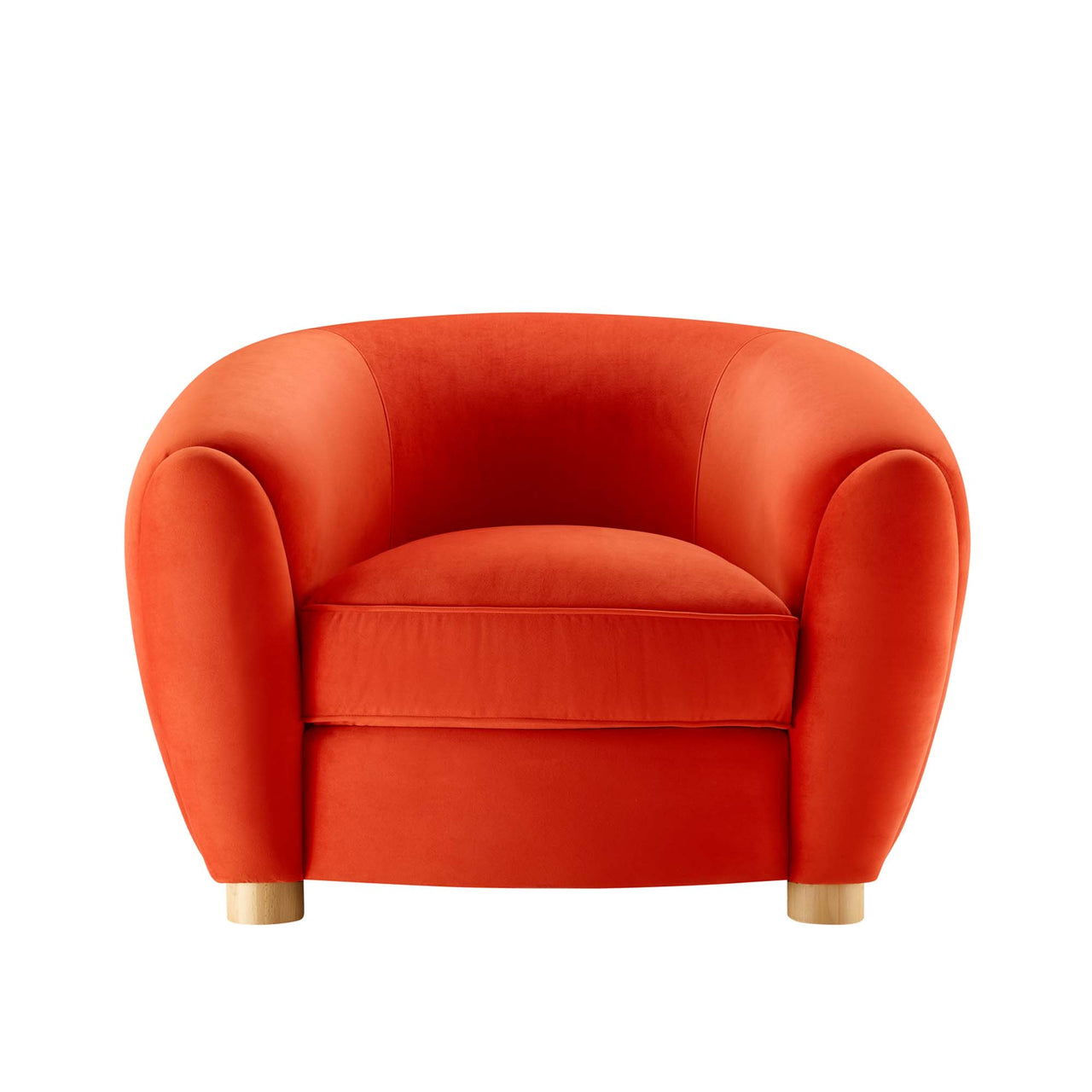 Zephyra Velvet Armchair, Orange