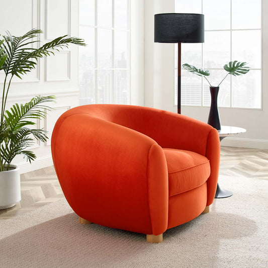 Zephyra Velvet Armchair, Orange