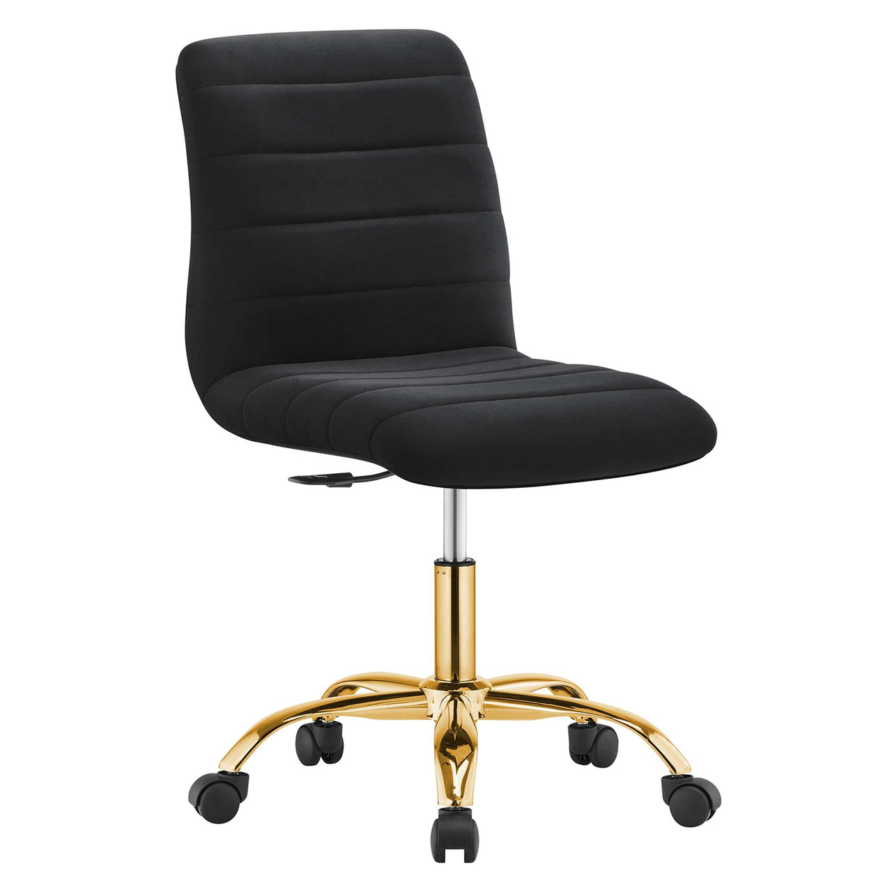 Drift Armless Velvet Office Chair, Gold & Black