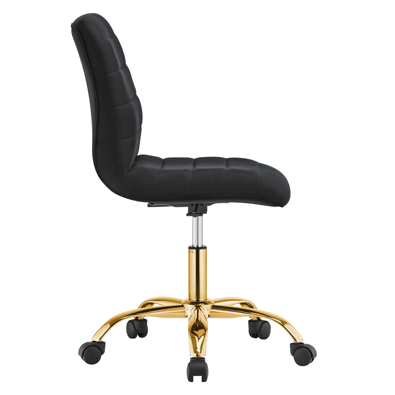 Drift Armless Velvet Office Chair, Gold & Black