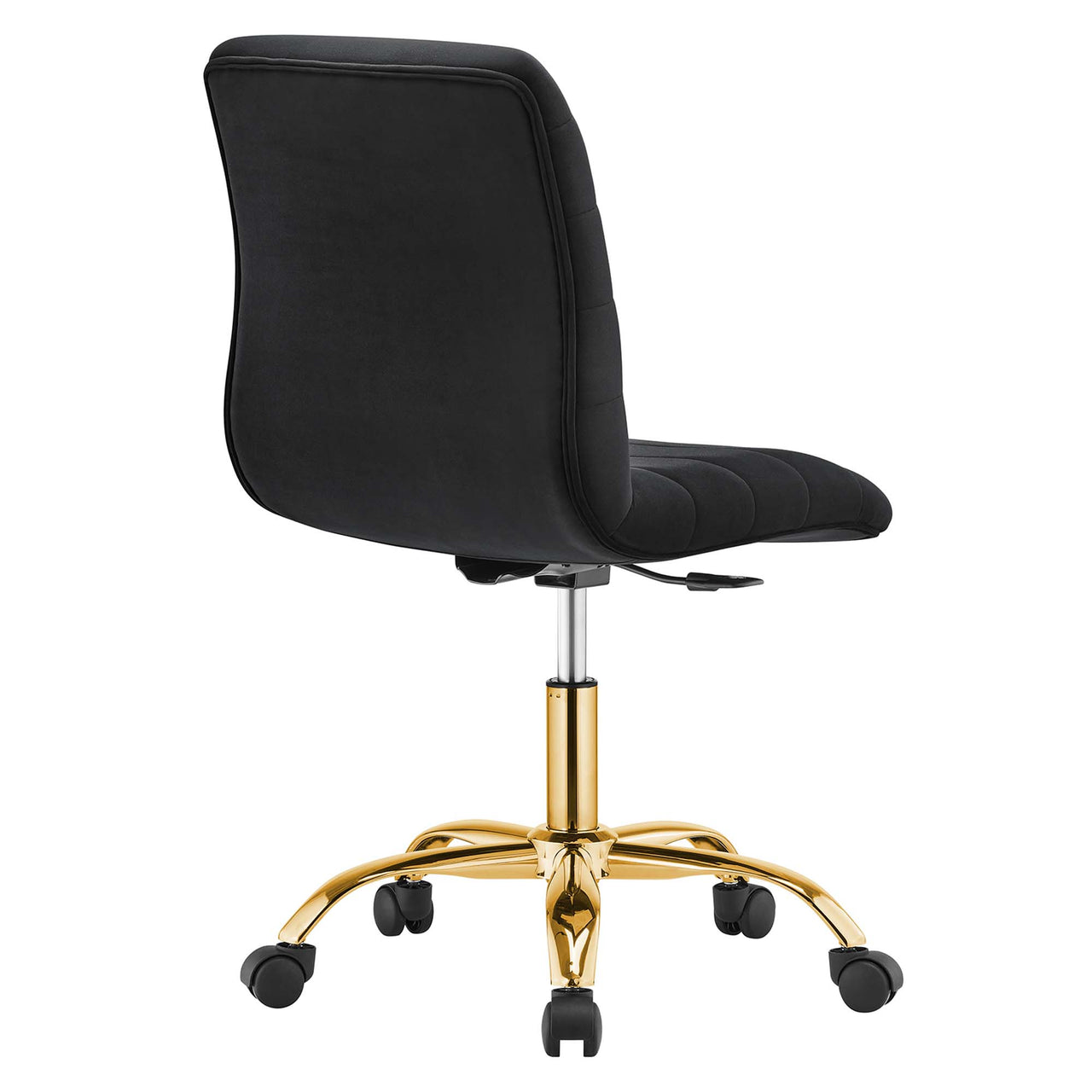 Drift Armless Velvet Office Chair, Gold & Black