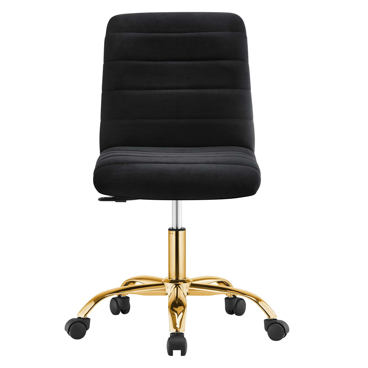 Drift Armless Velvet Office Chair, Gold & Black