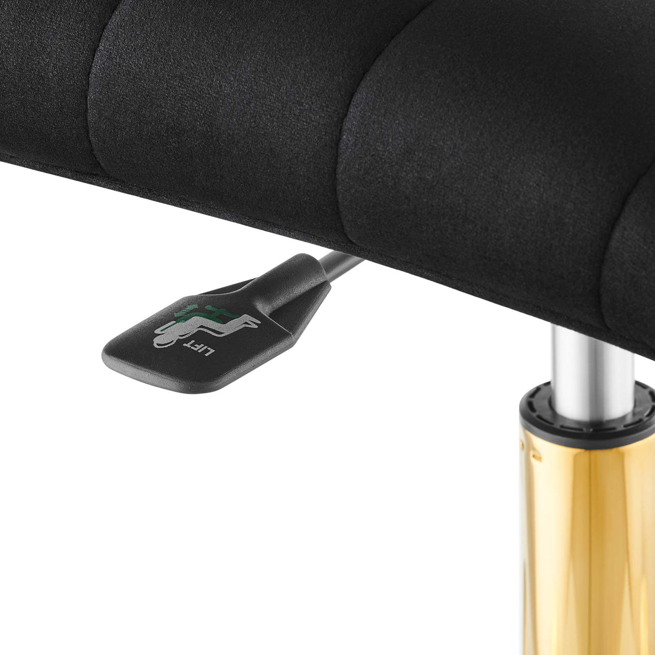 Drift Armless Velvet Office Chair, Gold & Black