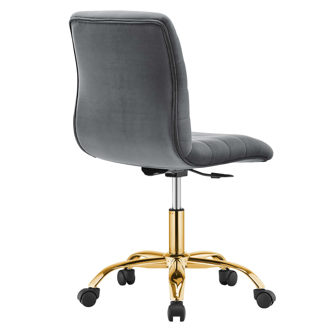 Drift Armless Velvet Office Chair, Gold & Gray