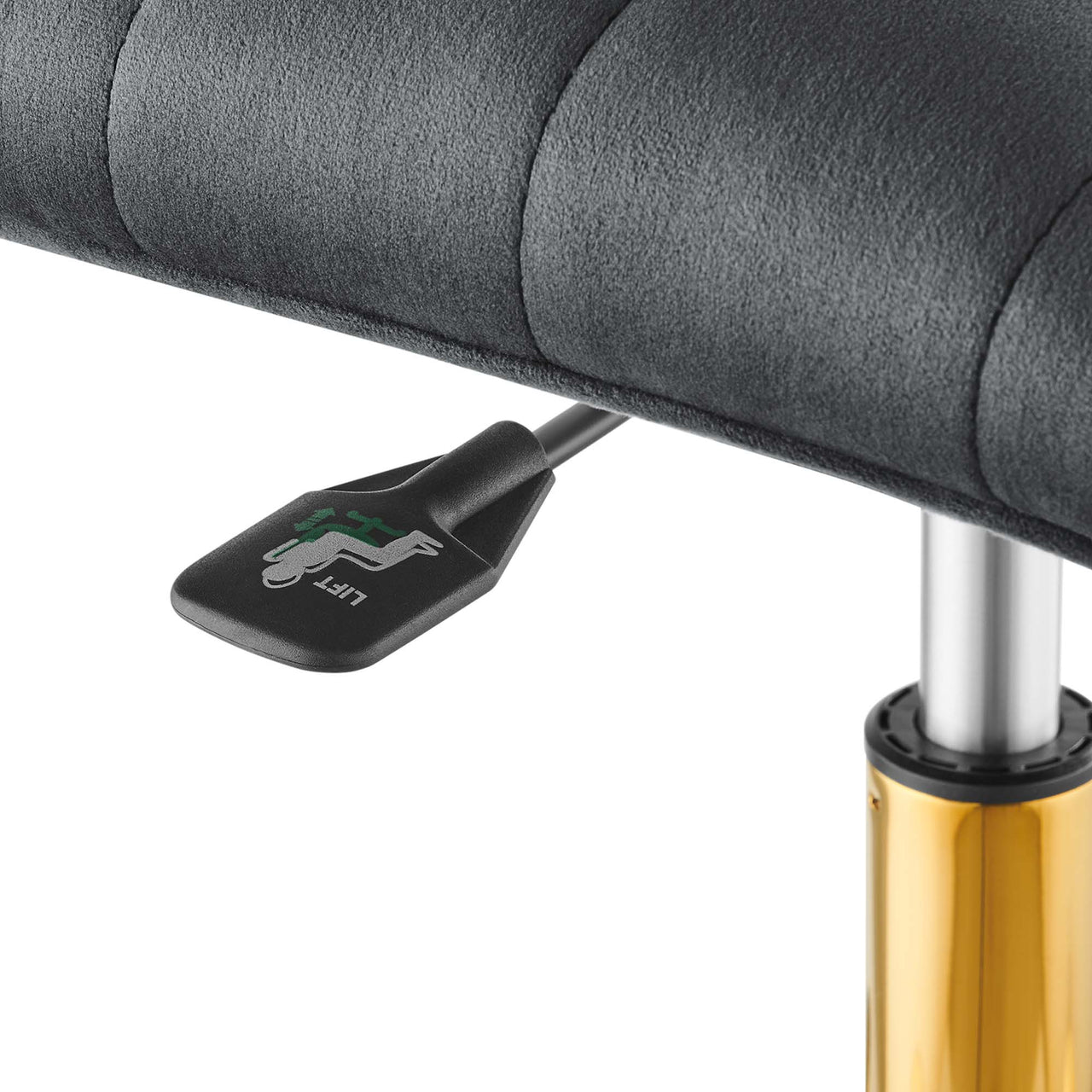 Drift Armless Velvet Office Chair, Gold & Gray