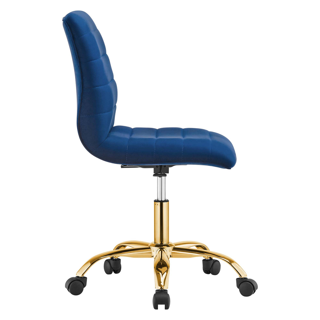 Drift Armless Velvet Office Chair, Gold & Navy