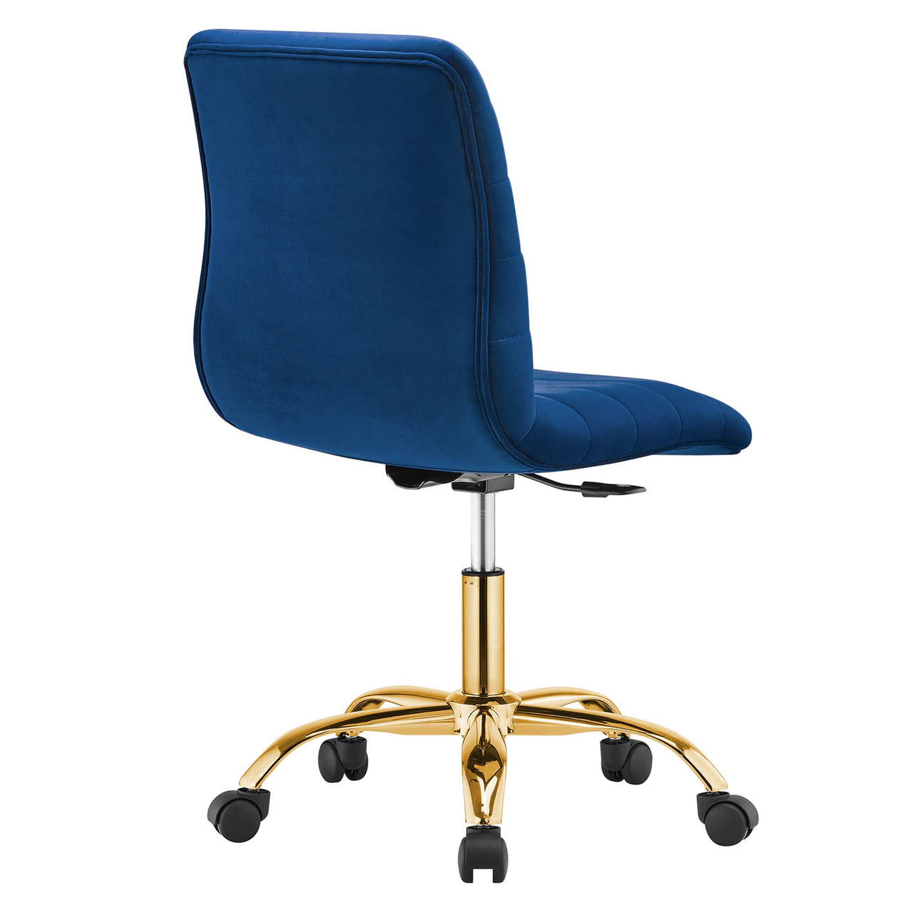 Drift Armless Velvet Office Chair, Gold & Navy