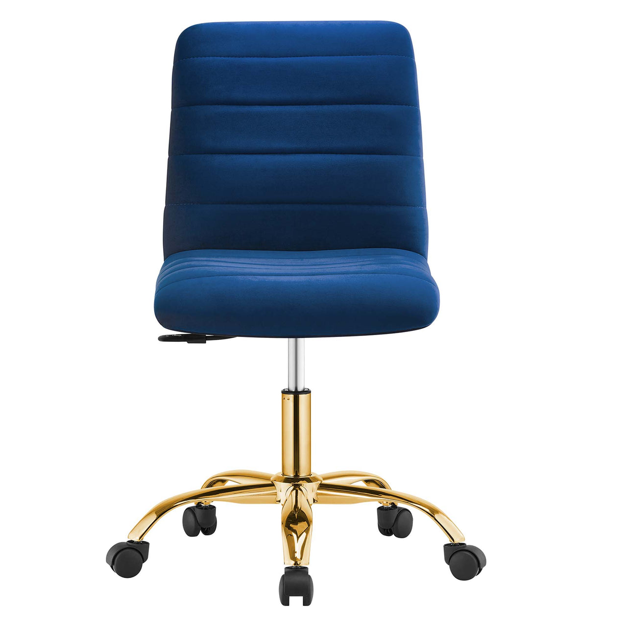 Drift Armless Velvet Office Chair, Gold & Navy