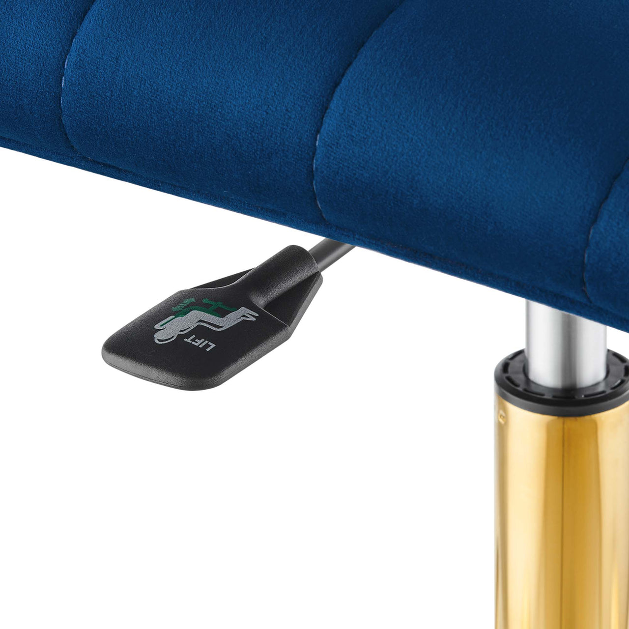Drift Armless Velvet Office Chair, Gold & Navy