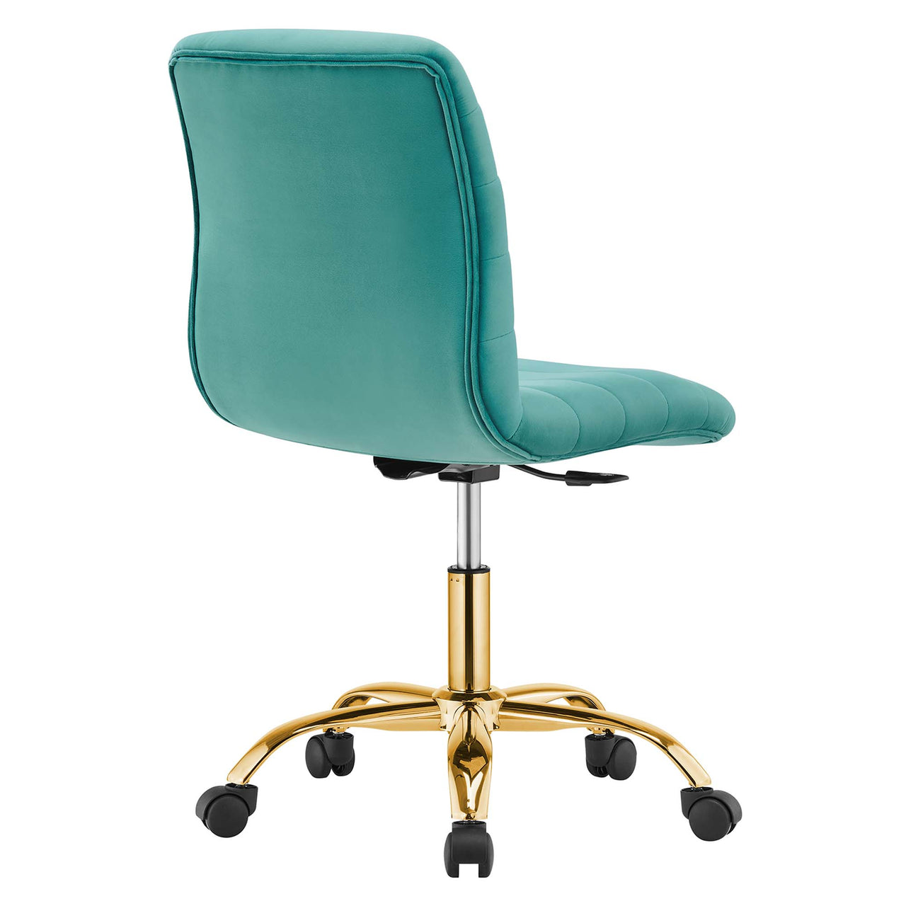 Drift Armless Velvet Office Chair, Gold & Teal