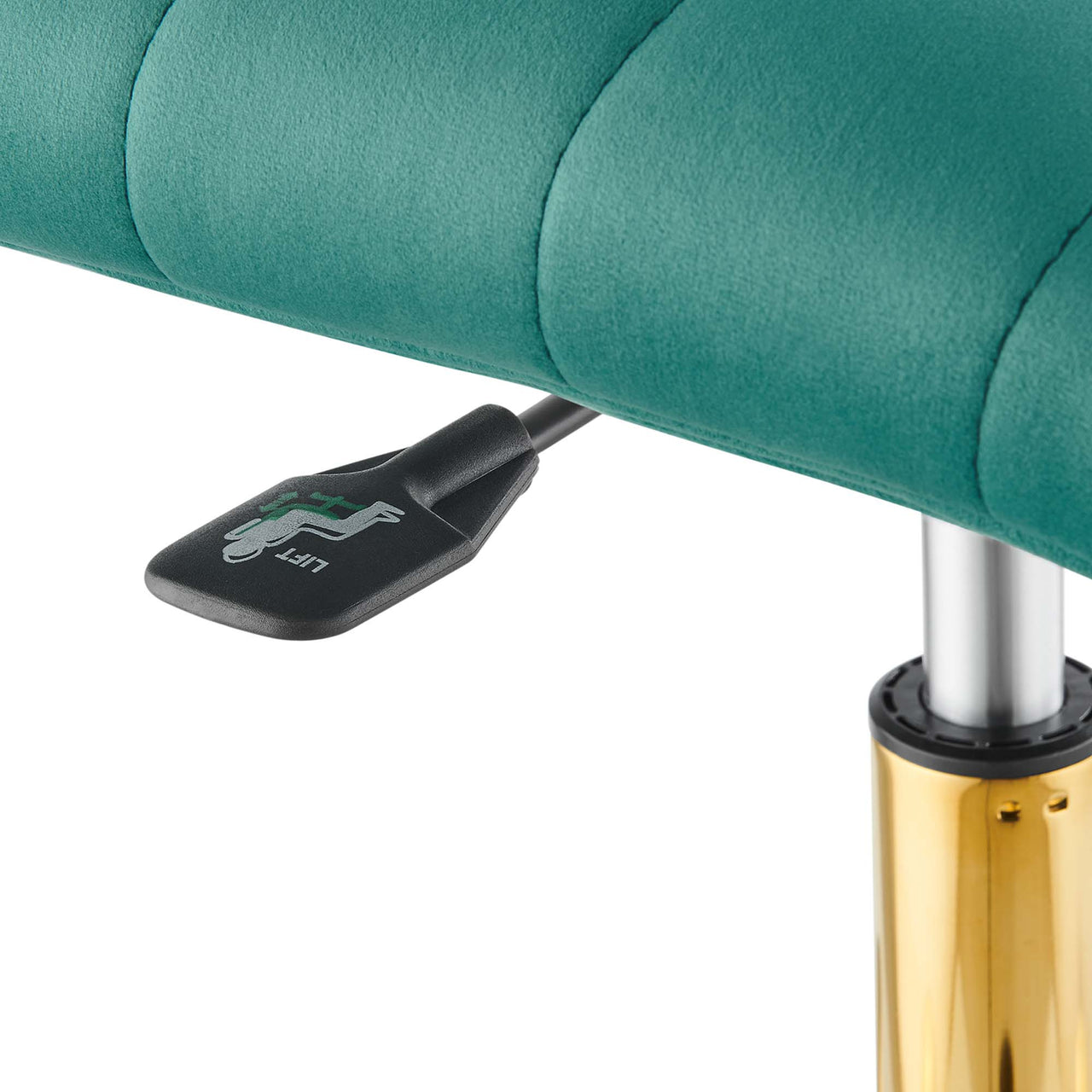 Drift Armless Velvet Office Chair, Gold & Teal
