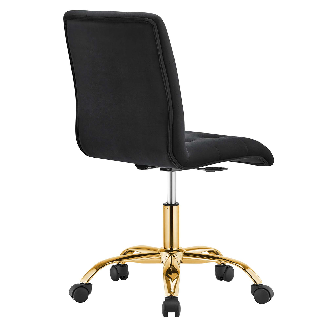 Quartz Armless Velvet Office Chair, Gold & Black