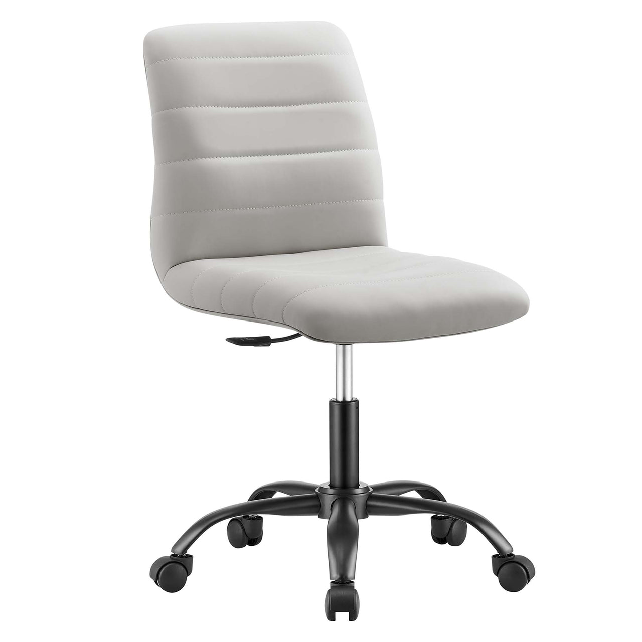 Drift Armless Eco-Leather Office Chair, Black & Light Gray