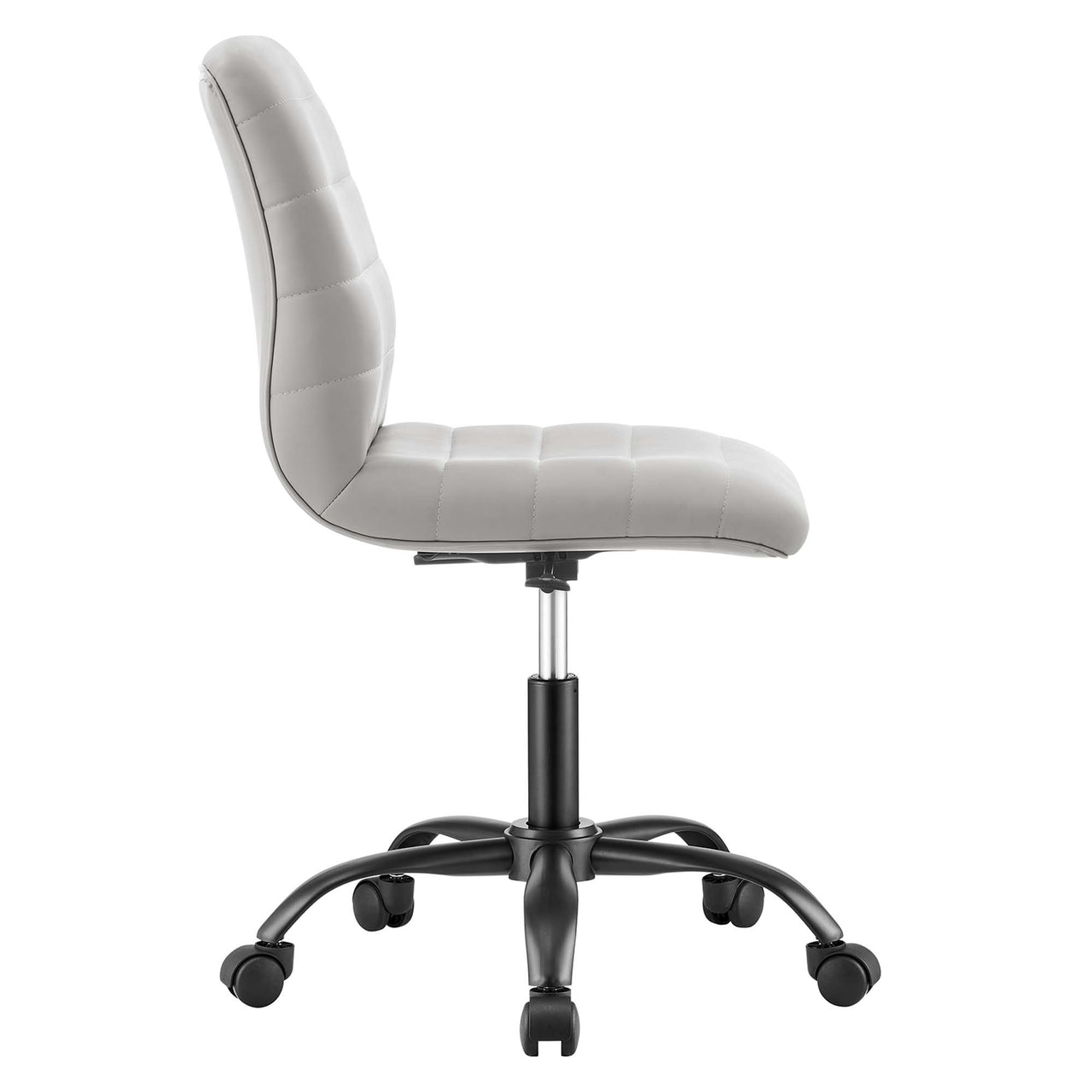 Drift Armless Eco-Leather Office Chair, Black & Light Gray