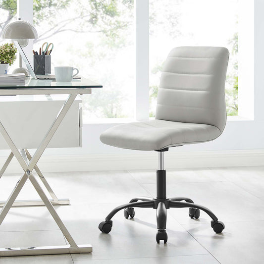 Drift Armless Eco-Leather Office Chair, Black & Light Gray