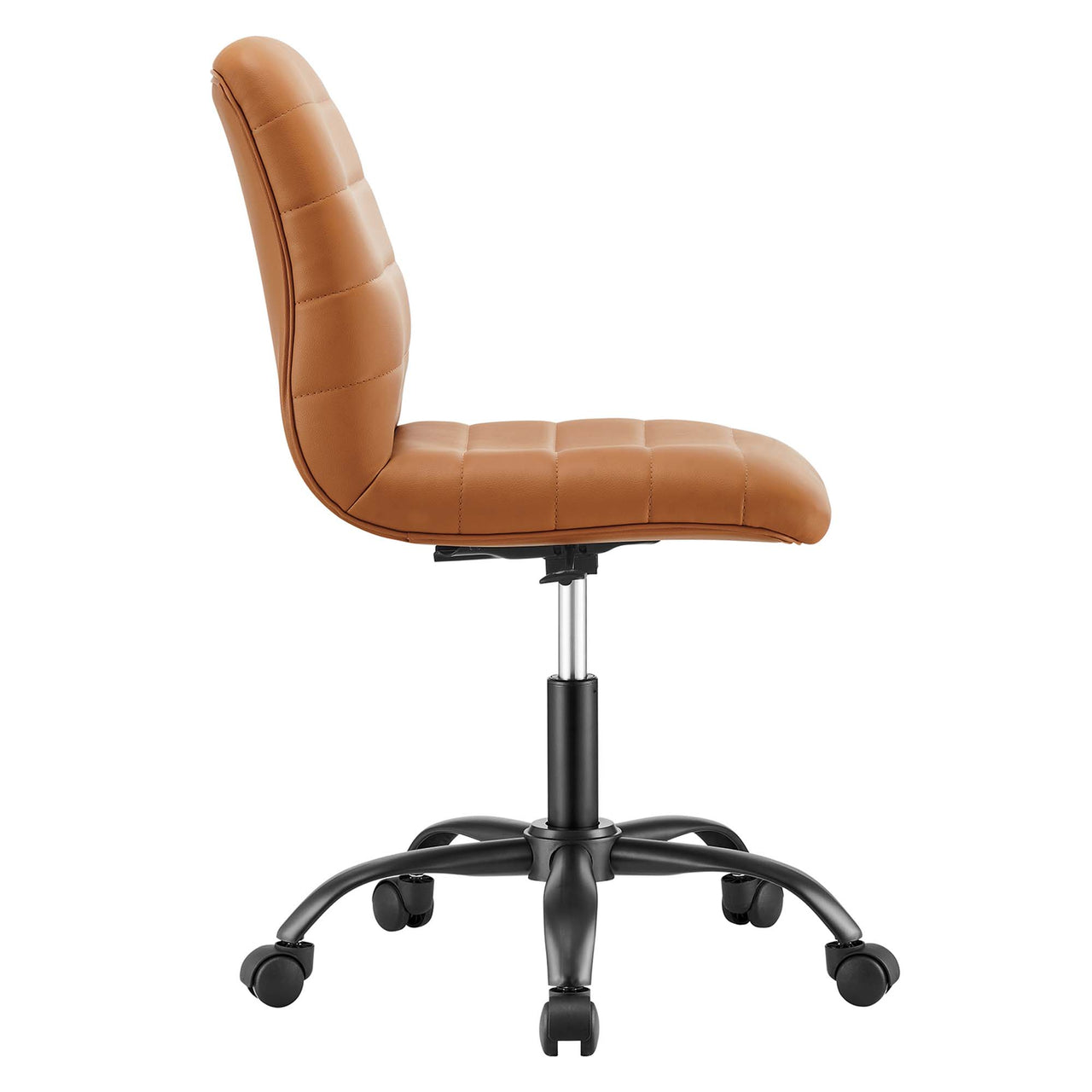Drift Armless Eco-Leather Office Chair, Black & Tan