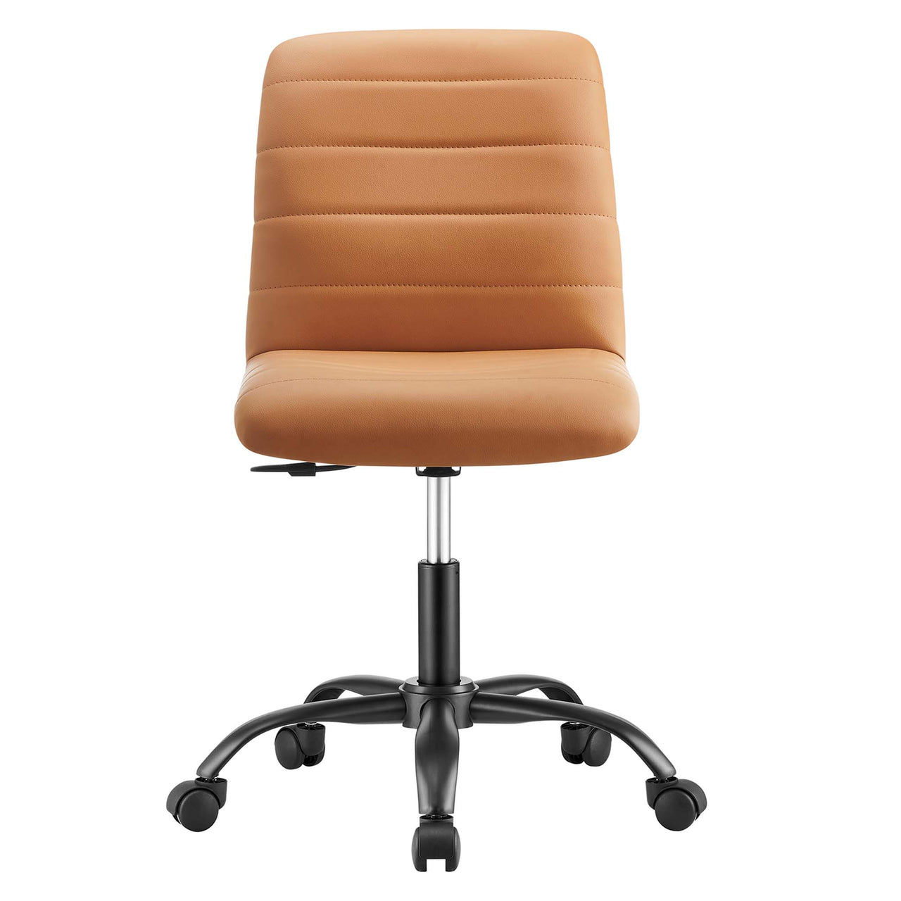 Drift Armless Eco-Leather Office Chair, Black & Tan