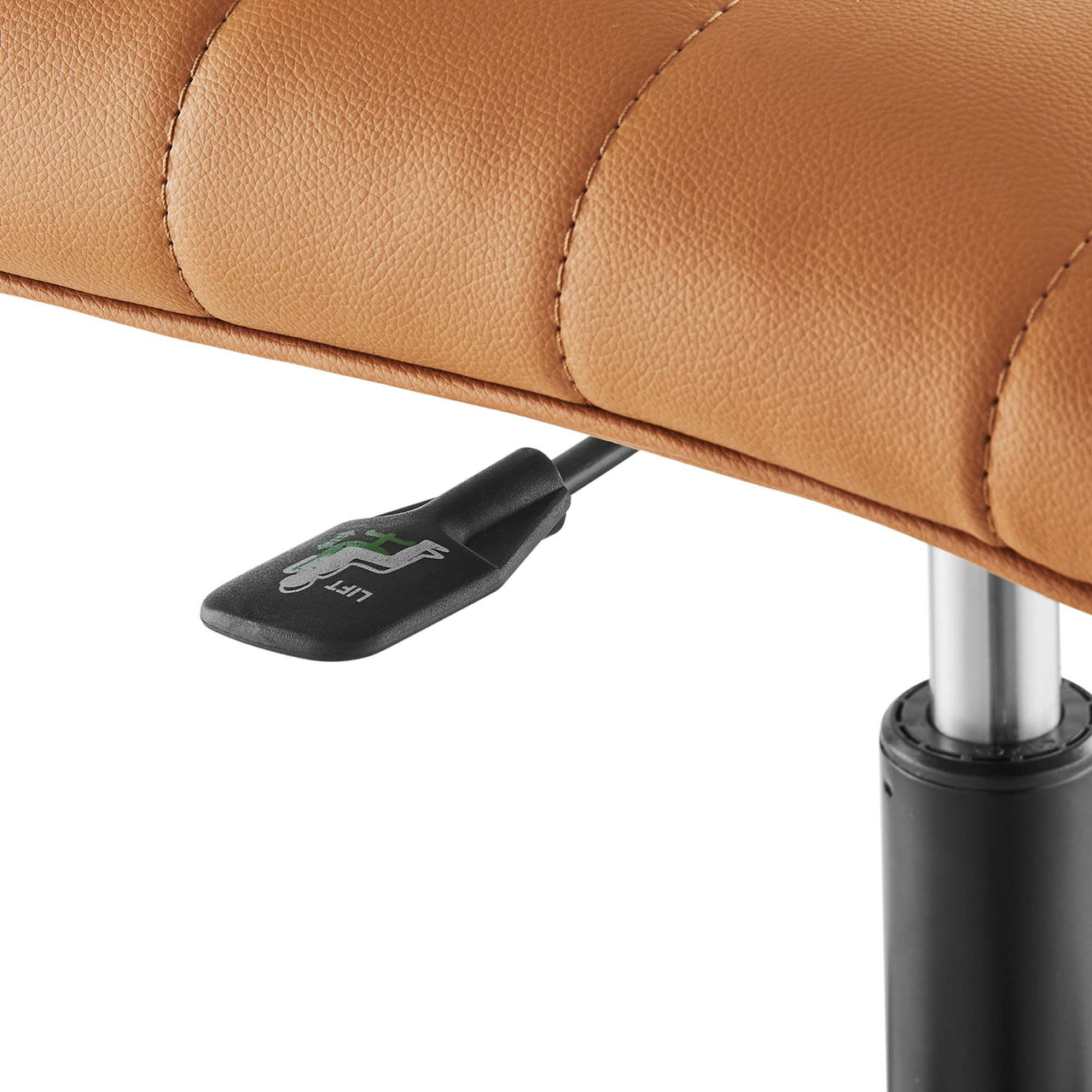 Drift Armless Eco-Leather Office Chair, Black & Tan