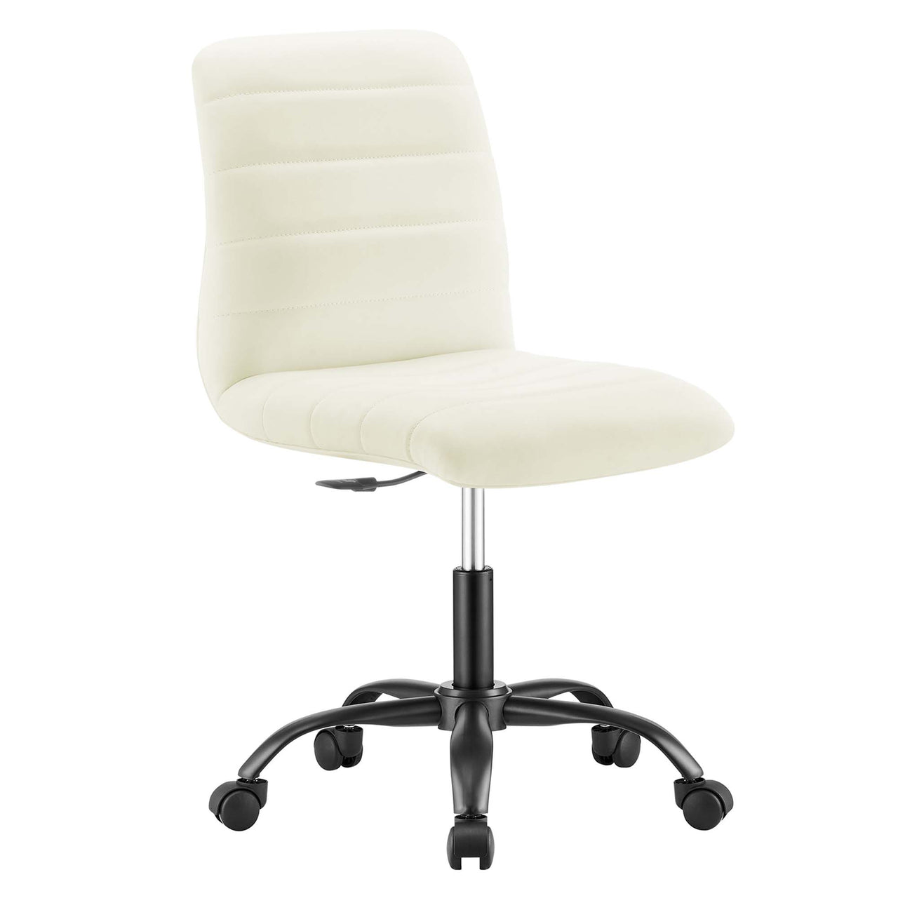 Drift Armless Eco-Leather Office Chair, Black & White