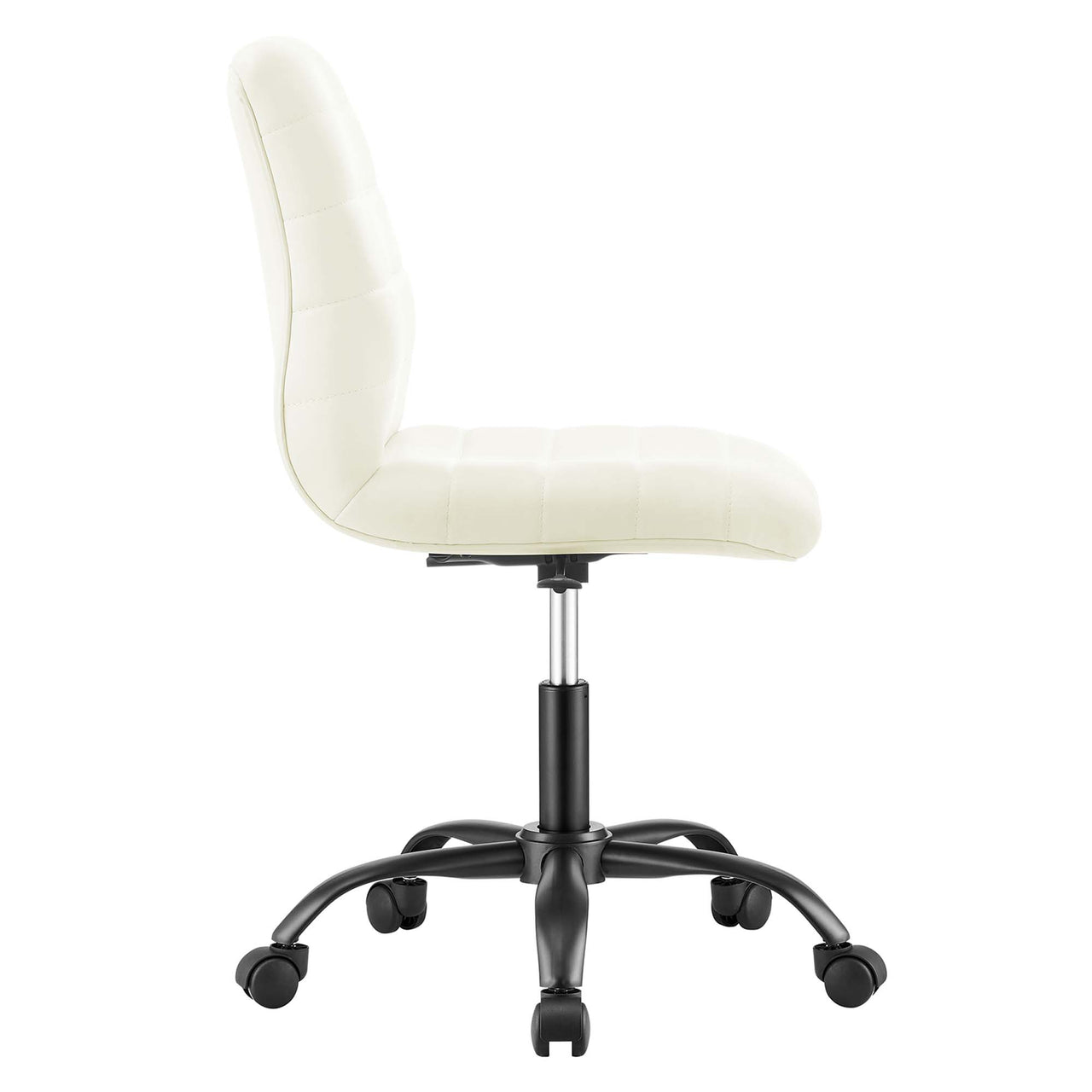 Drift Armless Eco-Leather Office Chair, Black & White