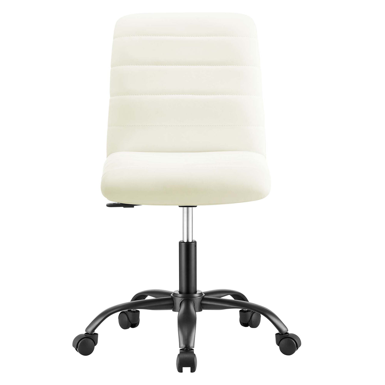 Drift Armless Eco-Leather Office Chair, Black & White