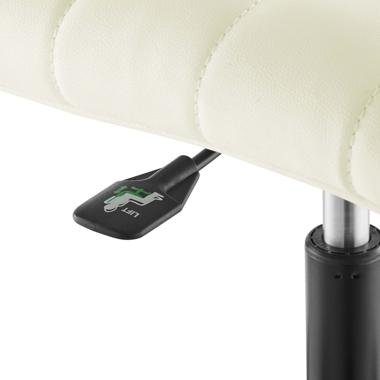 Drift Armless Eco-Leather Office Chair, Black & White