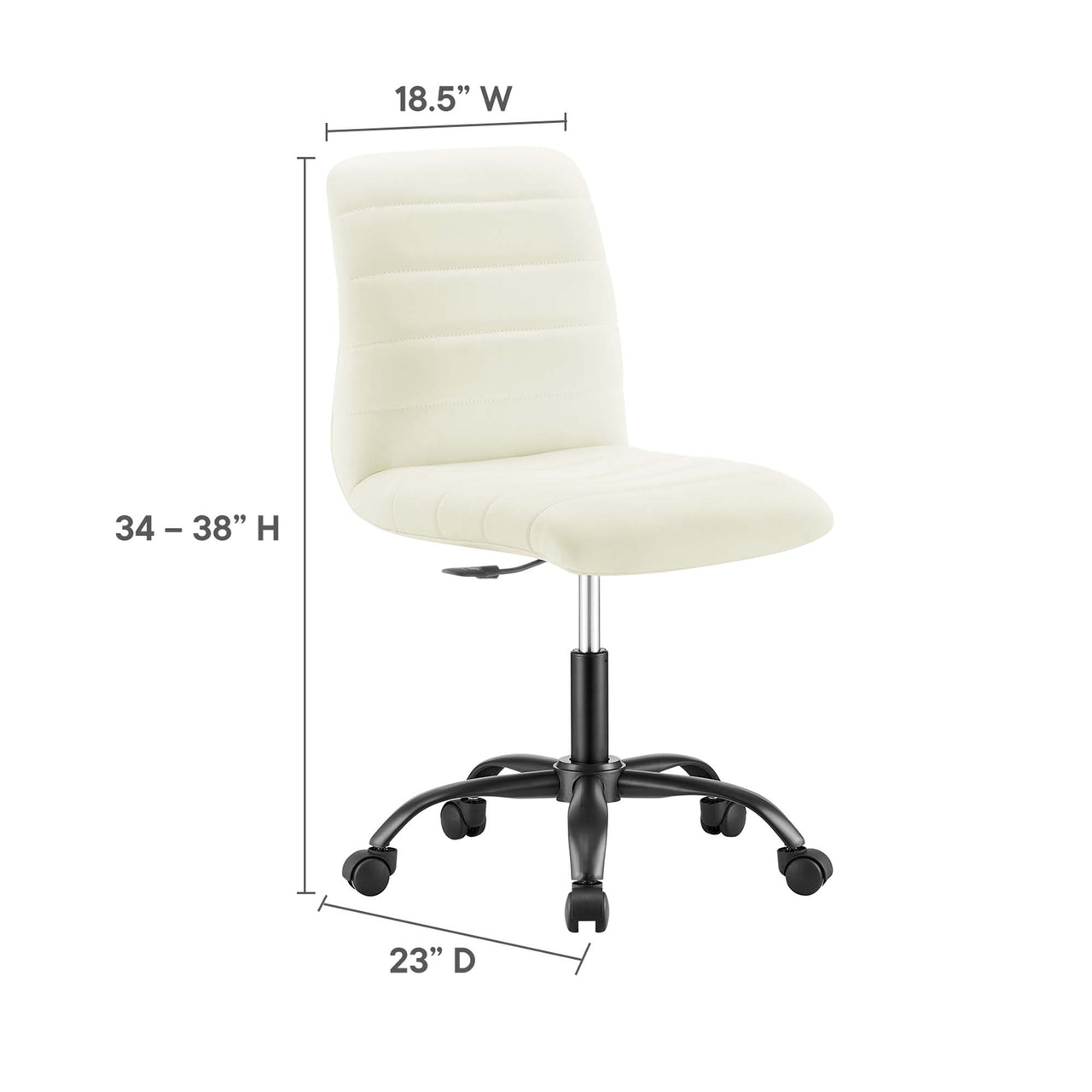 Drift Armless Eco-Leather Office Chair, Black & White