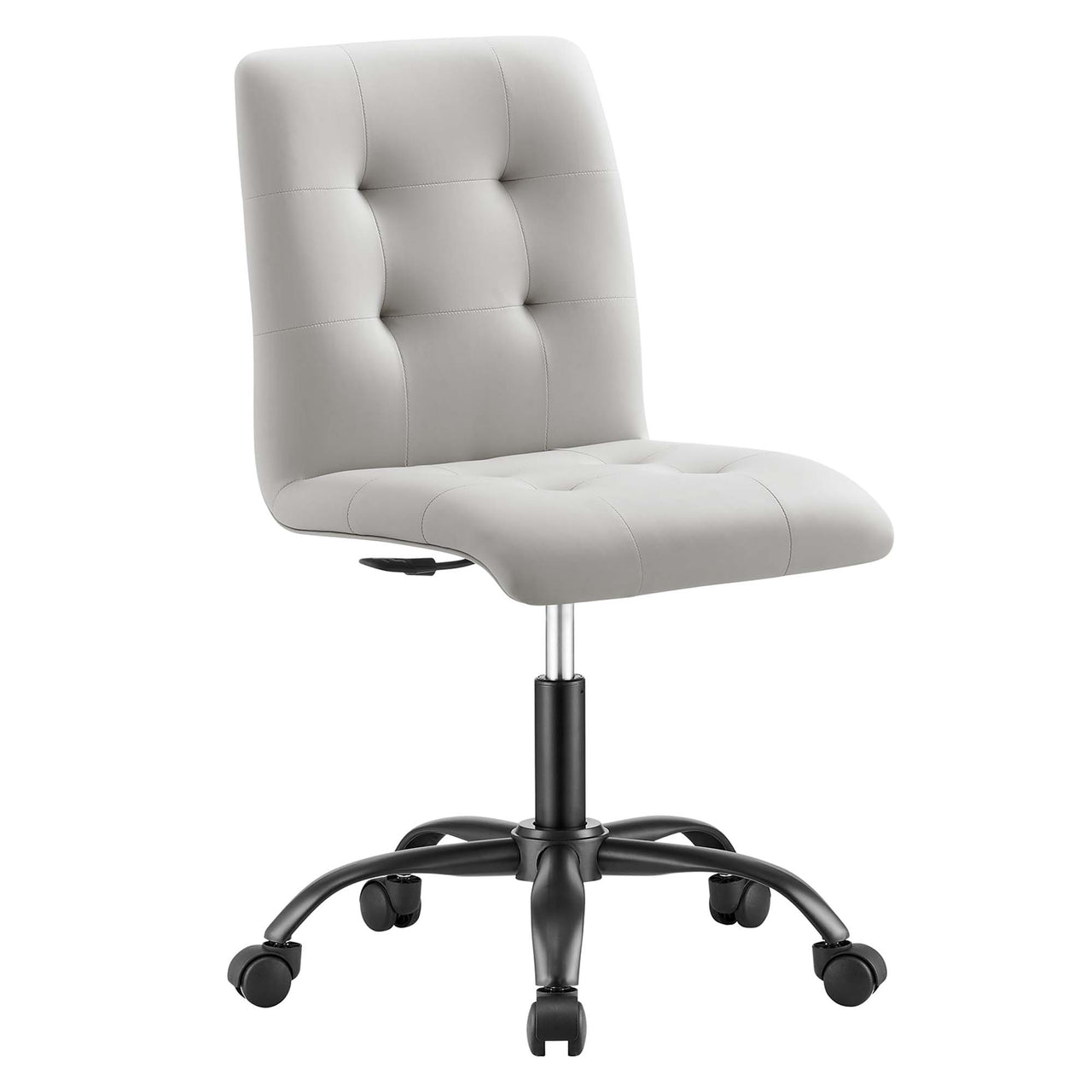 Quartz Armless Eco-Leather Office Chair, Black & Light Gray