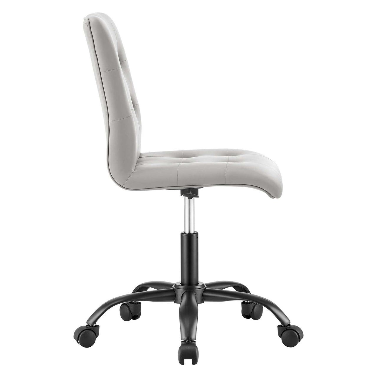 Quartz Armless Eco-Leather Office Chair, Black & Light Gray
