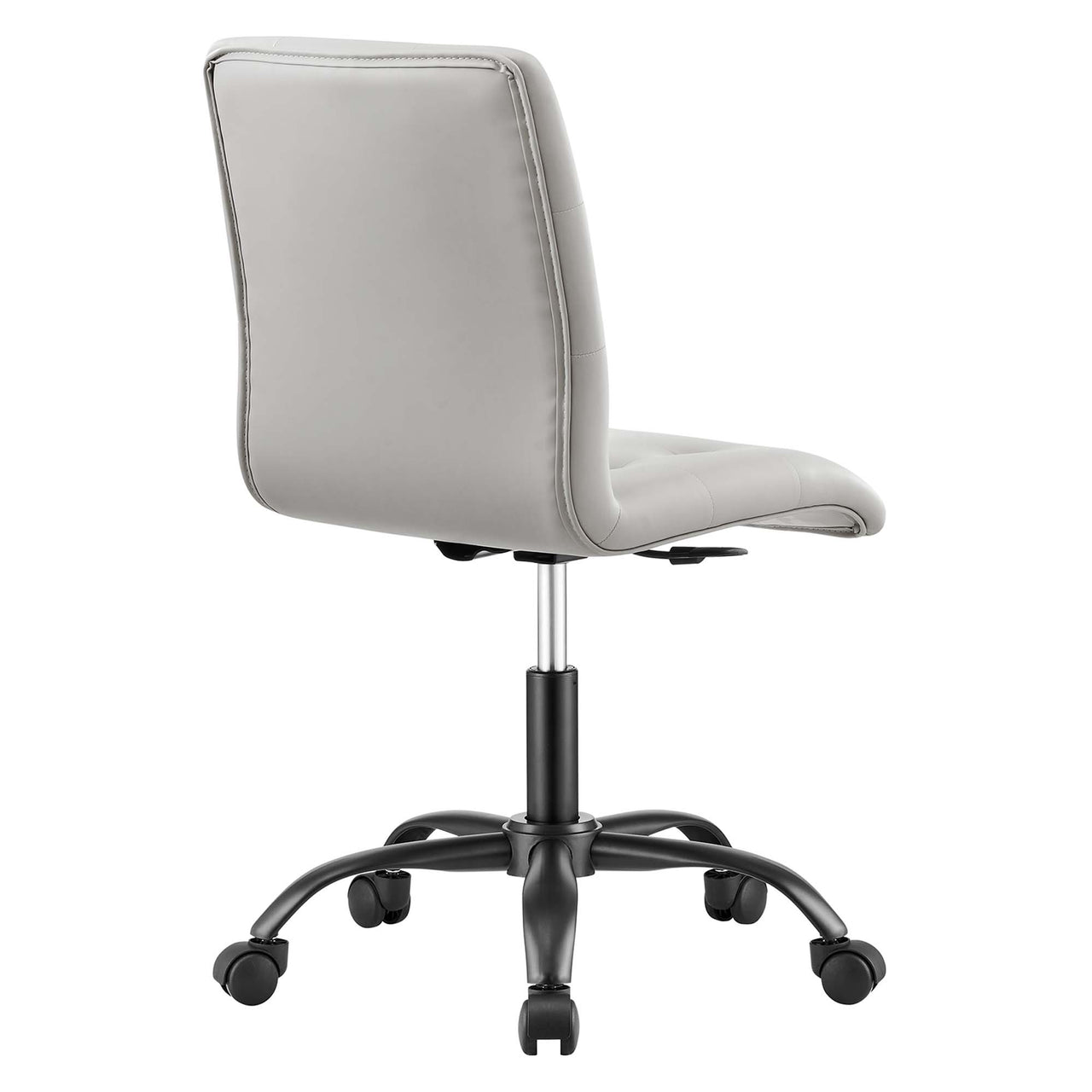 Quartz Armless Eco-Leather Office Chair, Black & Light Gray